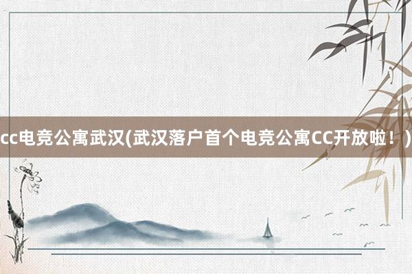 cc电竞公寓武汉(武汉落户首个电竞公寓CC开放啦！)