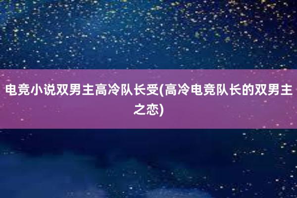 电竞小说双男主高冷队长受(高冷电竞队长的双男主之恋)