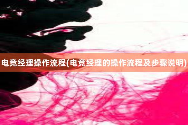 电竞经理操作流程(电竞经理的操作流程及步骤说明)