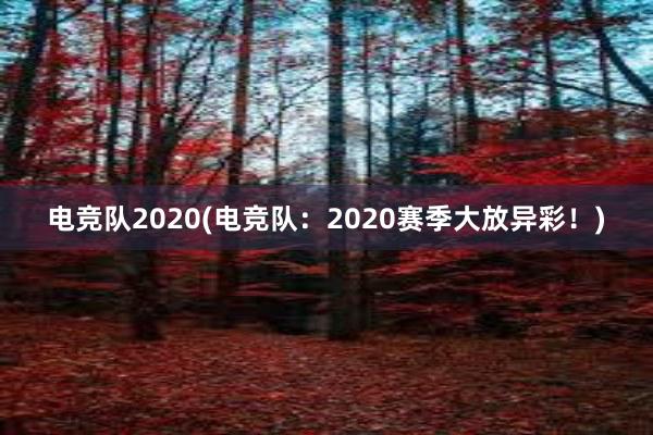 电竞队2020(电竞队：2020赛季大放异彩！)