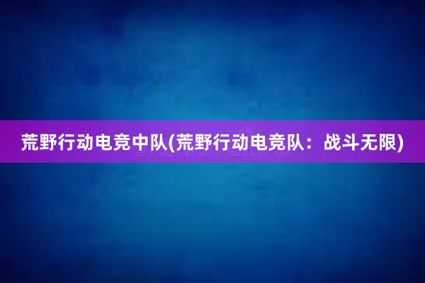 荒野行动电竞中队(荒野行动电竞队：战斗无限)