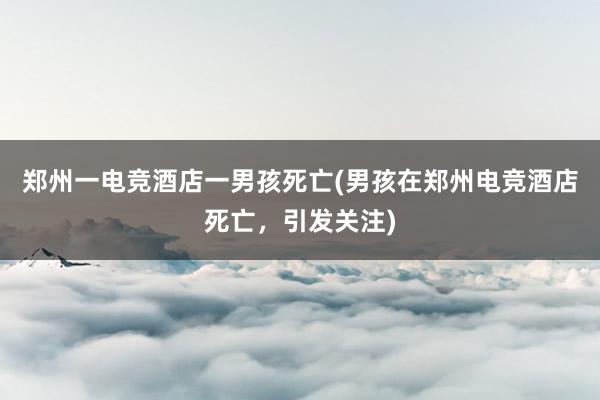 郑州一电竞酒店一男孩死亡(男孩在郑州电竞酒店死亡，引发关注)