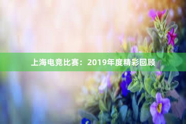 上海电竞比赛：2019年度精彩回顾