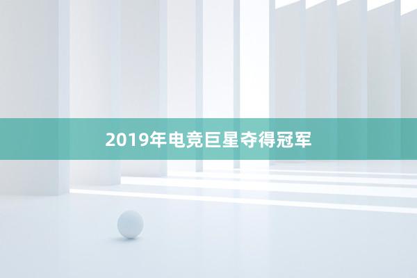 2019年电竞巨星夺得冠军