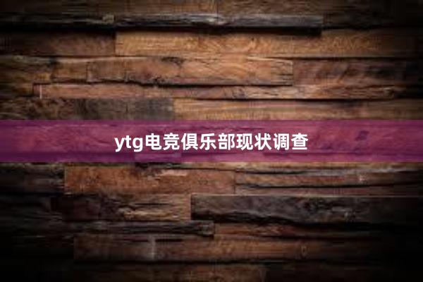 ytg电竞俱乐部现状调查