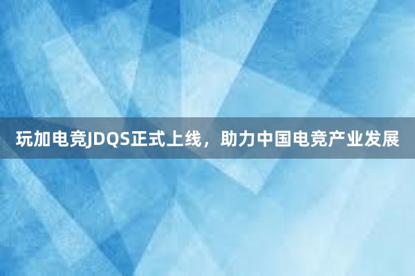 玩加电竞JDQS正式上线，助力中国电竞产业发展