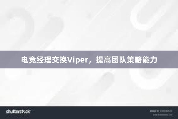 电竞经理交换Viper，提高团队策略能力