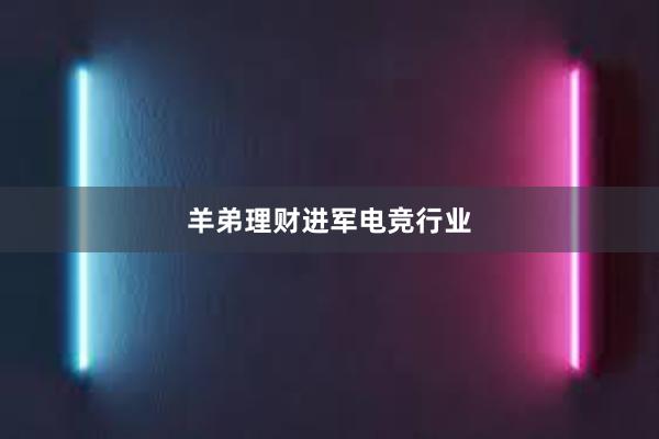 羊弟理财进军电竞行业