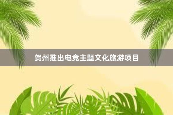 贺州推出电竞主题文化旅游项目